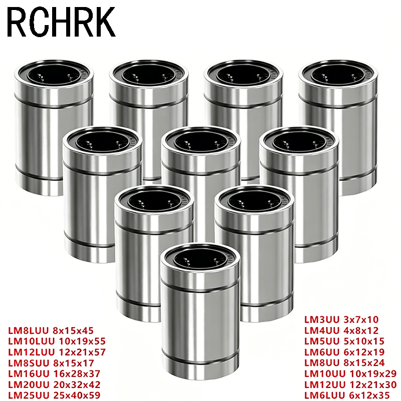 Lm8Uu Bearing - 4/10 PIÈCES LM8UU LM10UU LM16UU LM12UU