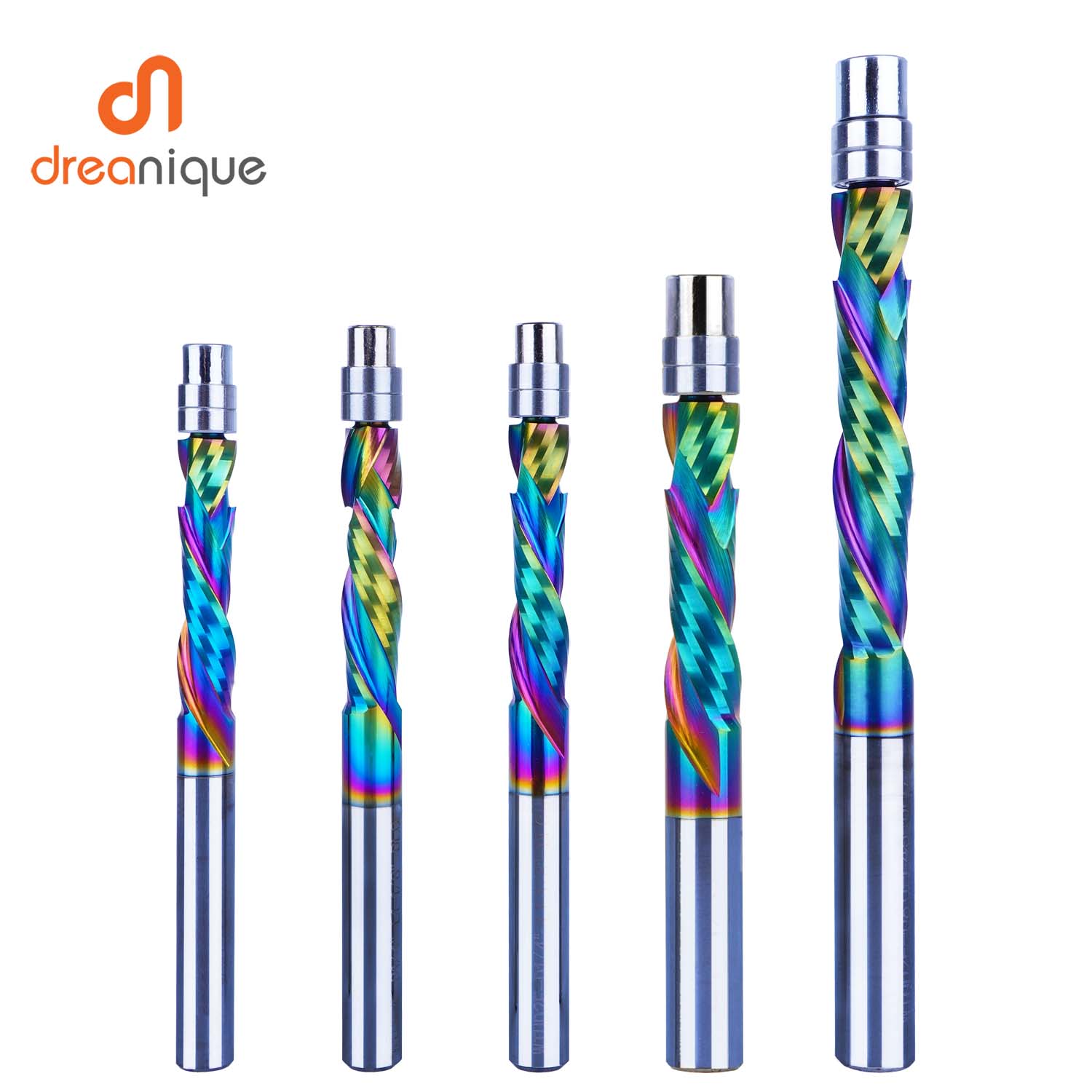 End Mill Set - Dreanique 1pc DLC revêtement roulement en