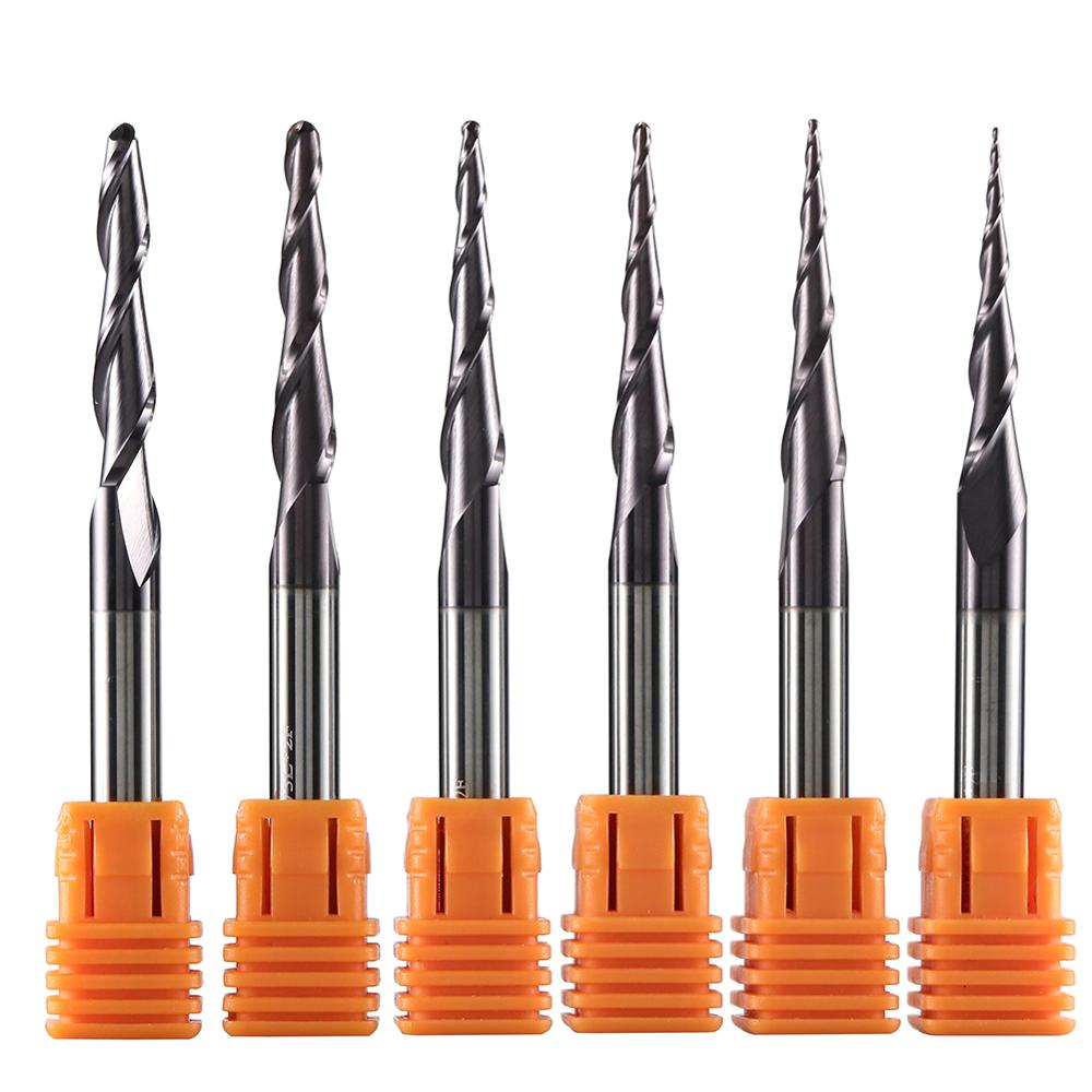 End Mill Set - Mèche à nez sphérique conique revêtue