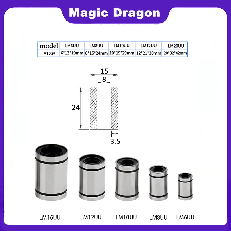 4/10pc LM3UU LM4UU LM5UU LM6UU - Lm8Uu Bearing avis et prix